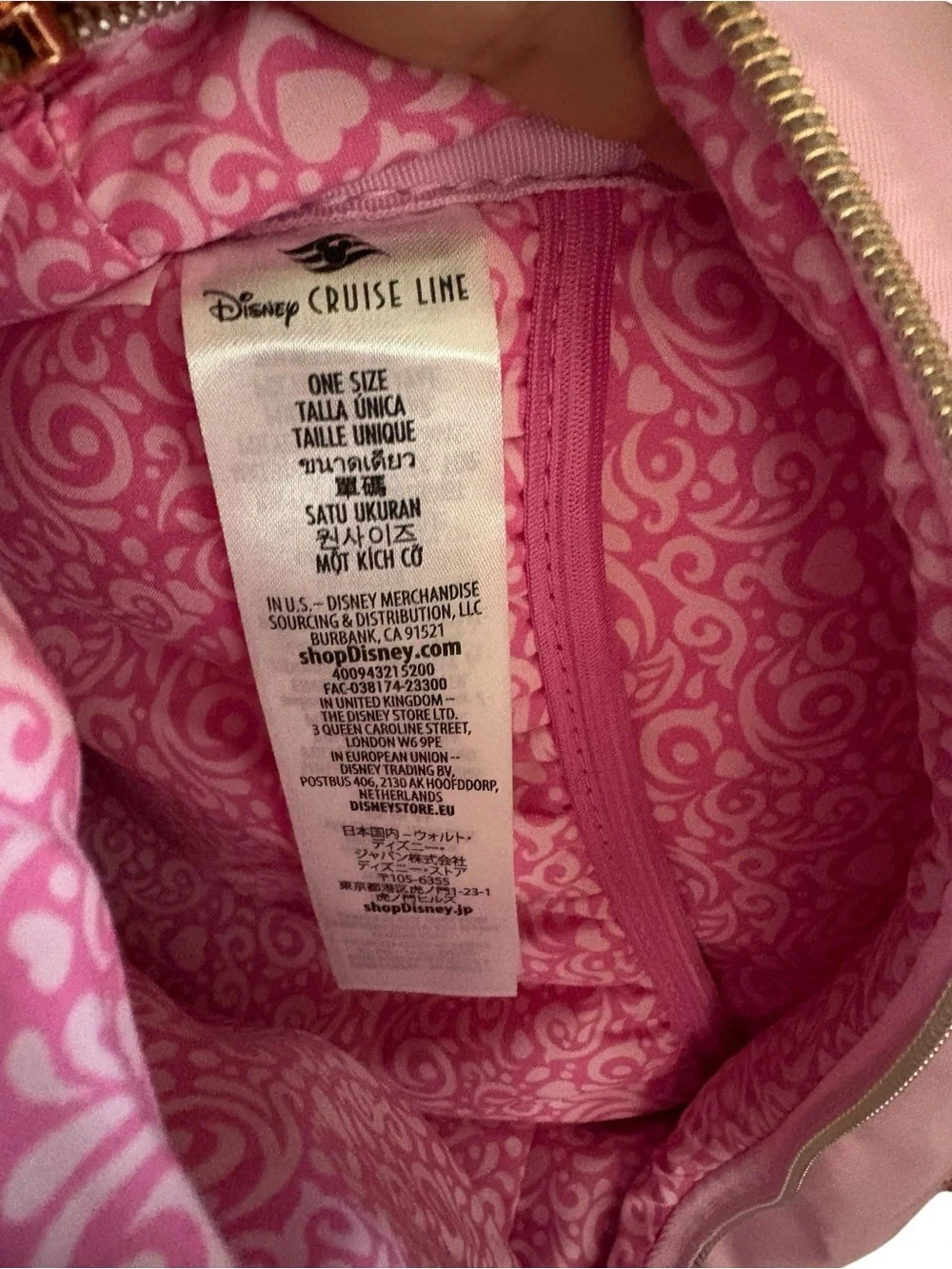 Disney Cruise Line Bibbidi Bobbidi Boutique Pink Sequin Mini Backpack *RARE**